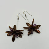 Emma Earrings in Shiny Brown with touch of Purple