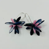 Eileen Earrings in Denim Blue and Light Pink