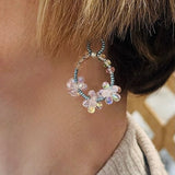 Amanda Tami Statement Earrings in Pastel Pink and Turquoise - Sterling Silver