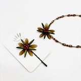 Harper Hair Pin in Brown/Green/Red