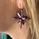 Laura Earrings in Purple with Silver Accent - Sterling Silver
