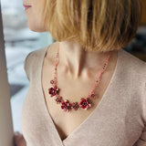 Andrea Luxe Necklace in Maroon and Rose Gold