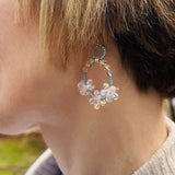 Amanda Tami Statement Earrings in Pastel Pink and Turquoise - Sterling Silver