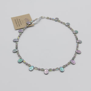 Mary Beaded Necklace in Pastel Silver