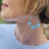 Amanda Tami Statement Earrings in Pastel Blue and Turquoise - Sterling Silver