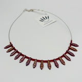 Rebecca Necklace in Red with Laser Etched Details