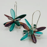 Eileen Earrings in Laser Etched Turquoise and purple