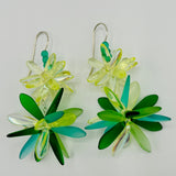 Laura Maxi Earrings in Mix Greens - Sterling Silver
