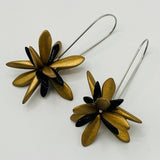 Eileen Earrings in Matte Gold with Black - Surgical Steel