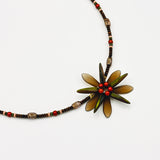 Longer Elizabeth Beaded Necklace in Autumn Browns, Greens and Red