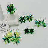Eileen Earrings in Mix Greens - Sterling Silver