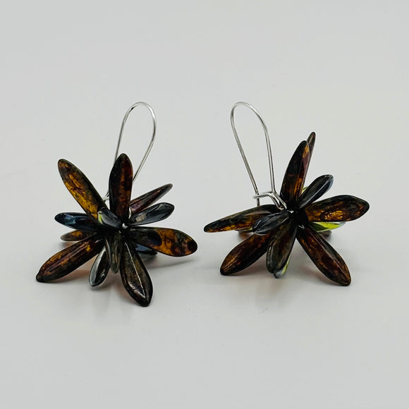 Eileen Earrings in Brown Stone Effect