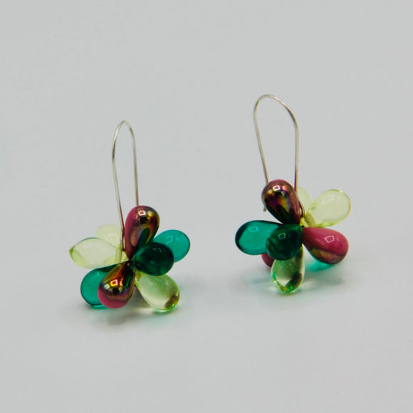 Tracy Earrings in Pink and Greens