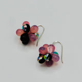Tracy Earrings in Shiny Black and Light Pink