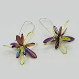 Eileen Earrings in Chartreuse and Purple