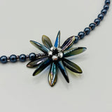 Elizabeth Beaded Necklace in Smoky Blue