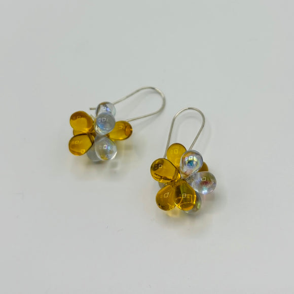 Tracy Earrings in Golden Brown and Crystal