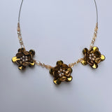 Andrea Necklace Triple Flower in Gold