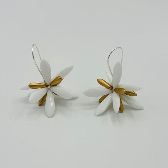 Eileen Earrings in White and Gold