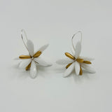 Eileen Earrings in White and Gold