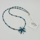 Long Elizabeth Beaded Necklace in Blue