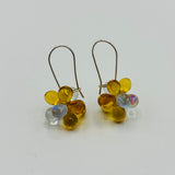 Tracy Earrings in Golden Brown and Crystal