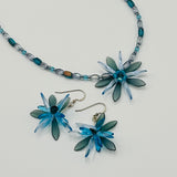 Long Elizabeth Beaded Necklace in Blue