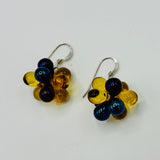Tracy Earrings in Shiny Iris Blue and Yellow