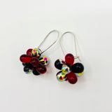 Tracy Earrings in Red and Black with Shine