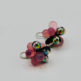 Tracy Earrings in Shiny Black and Light Pink