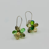 Tracy Earrings in Pastel Green and Beige