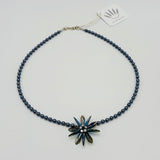 Elizabeth Beaded Necklace in Smoky Blue