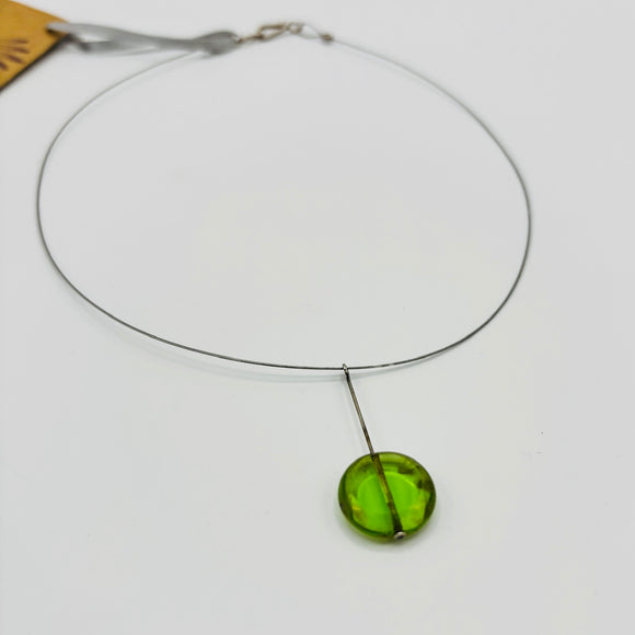 Necklace with Green Statement Bead