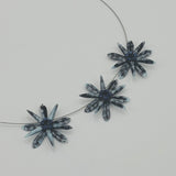 Anna Necklace in Black and Blue Stone Finish Marble Design