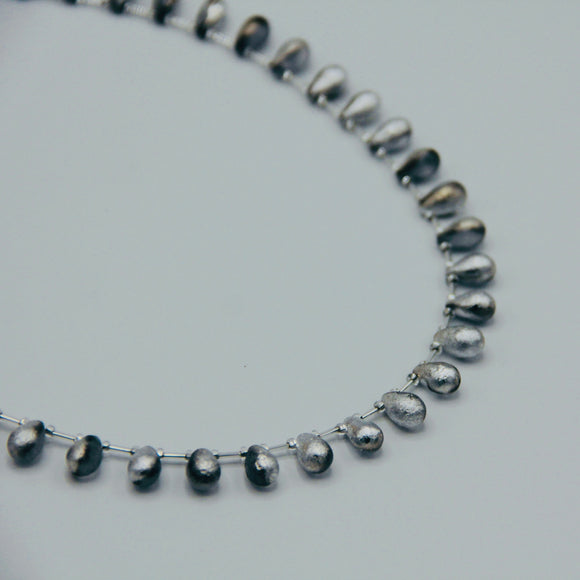 Rosie Necklace in Frosted Silver Gray