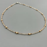 Kylie Necklace in Silver and Pearls with Copper Accent