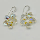 Daisy Earrings in Crystal and Gold - Sterling Silver