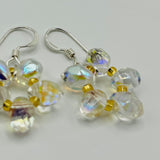 Daisy Earrings in Crystal and Gold - Sterling Silver