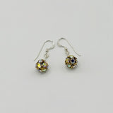 Penelope Earrings with Preciosa Rhinestone Ball in Crystal and Gold - Sterling Silver