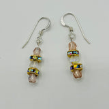 Penelope Earrings in Crystal with Golden Rhinestone - Sterling Silver