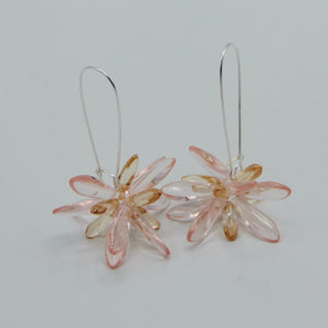 Eileen Earrings in Transparent Pink and Creme