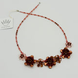 Anna Luxe Necklace in Maroon and Rose Gold