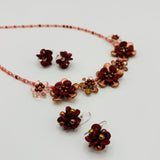 Anna Luxe Necklace in Maroon and Rose Gold