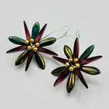 Marilyn Earrings in Golden Glow Purple and Green