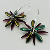 Marilyn Earrings in Golden Glow Purple and Green