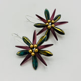 Marilyn Earrings in Golden Glow Purple and Green