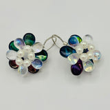 Dahlia Earrings In Deep Purple and Pearl