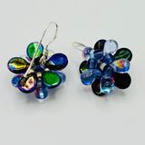 Dahlia Earrings In Deep Purple with Transparent Purple Centers