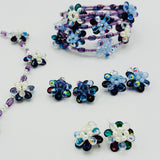 Dahlia Earrings In Deep Purple with Transparent Purple Centers