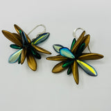 Laura Earrings in Emerald Green and Matte Gold